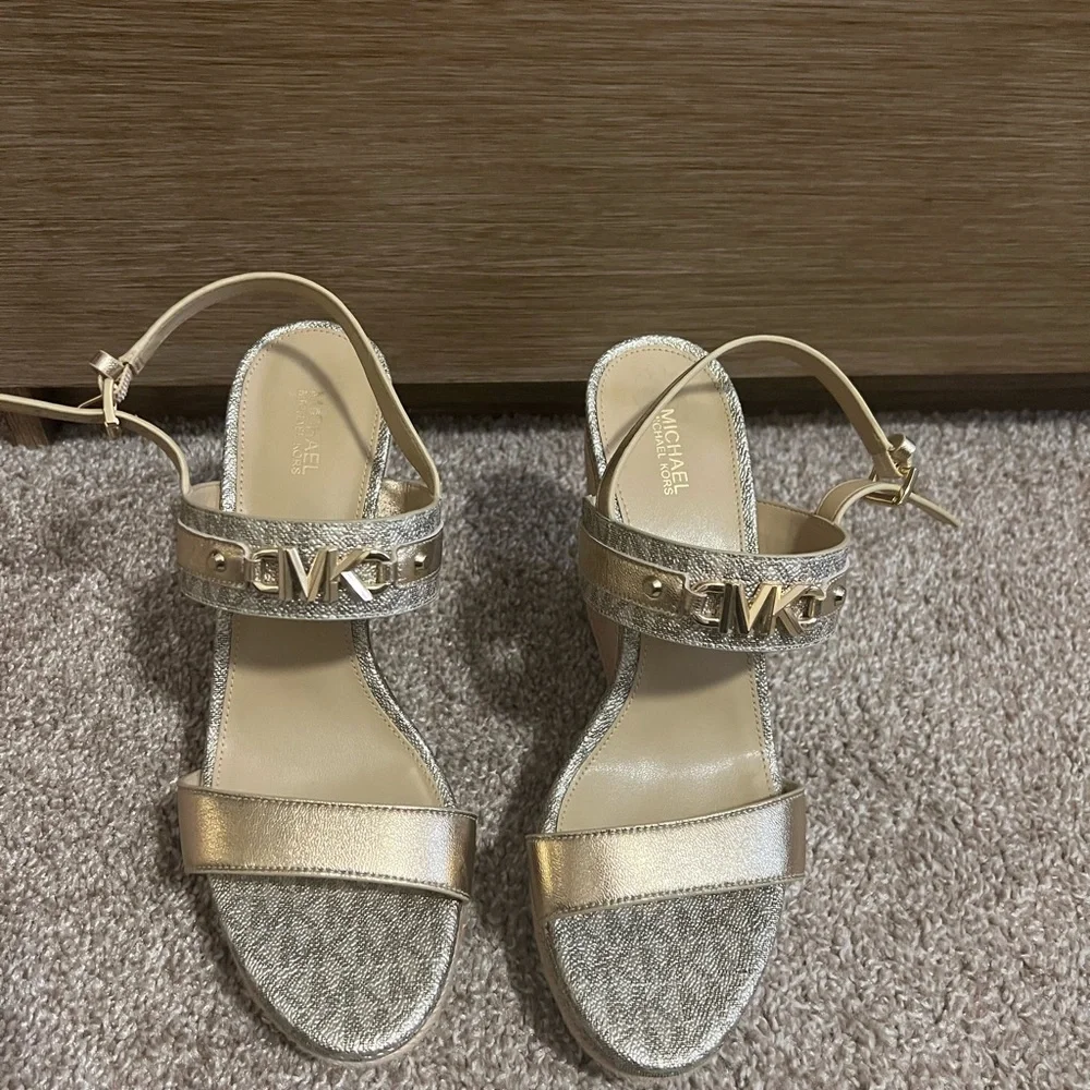 Michael Kors Gold and Silver Women's Sandals - Picture 3 of 4